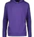 L2296 LA T Youth Fleece Hooded Pullover Sweatshirt in Purple front view