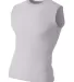 N2306 A4 Compression Muscle Tee SILVER front view