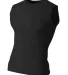 N2306 A4 Compression Muscle Tee BLACK front view