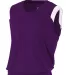 N2340 A4 Adult Moisture Management V-neck Muscle PURPLE/ WHITE front view