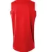 N2340 A4 Adult Moisture Management V-neck Muscle SCARLET/ WHITE back view