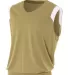 N2340 A4 Adult Moisture Management V-neck Muscle VEGAS GOLD/ WHT front view
