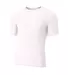 N3130 A4 Short Sleeve Compression Crew WHITE front view