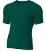 N3130 A4 Short Sleeve Compression Crew FOREST GREEN front view
