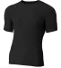 N3130 A4 Short Sleeve Compression Crew BLACK front view
