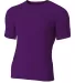 N3130 A4 Short Sleeve Compression Crew PURPLE front view