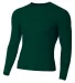 N3133 A4 Long Sleeve Compression Crew FOREST GREEN front view