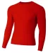 N3133 A4 Long Sleeve Compression Crew SCARLET front view