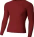 N3133 A4 Long Sleeve Compression Crew CARDINAL front view