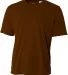 N3142 A4 Adult Cooling Performance Crew Tee BROWN front view