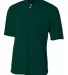 N3143 A4 Adult Tek 2-Button Henley FOREST GREEN front view