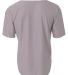 N4184 A4 Adult Short Sleeve Full Button Baseball T in Grey back view