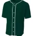 N4184 A4 Adult Short Sleeve Full Button Baseball T FOREST GREEN front view