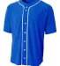 N4184 A4 Adult Short Sleeve Full Button Baseball T ROYAL front view