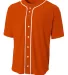N4184 A4 Adult Short Sleeve Full Button Baseball T ATHLETIC ORANGE front view