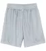N5184 A4 7 Inch Adult Lined Micromesh Shorts SILVER front view