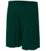 N5244 A4 Adult 7 inch Performance  Shorts No Pocke FOREST GREEN front view