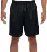 N5293 A4 Adult Lined Tricot Mesh Shorts BLACK front view