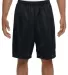 N5296 A4 Adult Lined Tricot Mesh Shorts BLACK front view
