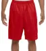 N5296 A4 Adult Lined Tricot Mesh Shorts SCARLET front view
