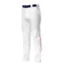 N6162 A4 Adult Pro Style Open Bottom Baggy Cut Bas WHITE/ SCARLET front view