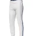 N6178 A4 Adult Pro Style Elastic Bottom Baseball P WHITE/ NAVY front view