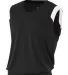 NB2340 A4 Youth Moisture Management V-neck Muscle BLACK/ WHITE front view