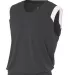 NB2340 A4 Youth Moisture Management V-neck Muscle GRAPHITE/ WHITE front view