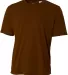 NB3142 A4 Youth Cooling Performance Crew Tee BROWN front view