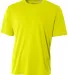 NB3142 A4 Youth Cooling Performance Crew Tee SAFETY YELLOW front view