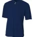 NB3143 A4 Youth Tek 2-Button Henley NAVY front view