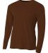 NB3165 A4 Youth Cooling Performance Long Sleeve Cr in Brown front view
