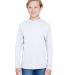 NB3165 A4 Youth Cooling Performance Long Sleeve Cr WHITE front view