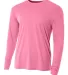 NB3165 A4 Youth Cooling Performance Long Sleeve Cr PINK front view