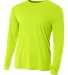 NB3165 A4 Youth Cooling Performance Long Sleeve Cr LIME front view