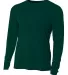 NB3165 A4 Youth Cooling Performance Long Sleeve Cr FOREST GREEN front view