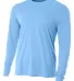 NB3165 A4 Youth Cooling Performance Long Sleeve Cr LIGHT BLUE front view