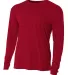 NB3165 A4 Youth Cooling Performance Long Sleeve Cr CARDINAL front view