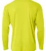 NB3165 A4 Youth Cooling Performance Long Sleeve Cr SAFETY YELLOW back view