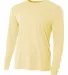 NB3165 A4 Youth Cooling Performance Long Sleeve Cr LIGHT YELLOW front view