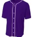 NB4184 A4 Youth Short Sleeve Full Button Baseball  PURPLE front view