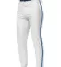 NB6178 A4 Youth Pro Style Elastic Bottom Baseball  WHITE/ ROYAL front view