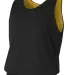 NF1270 A4 Adult Reversible Mesh Tank BLACK/ GOLD front view