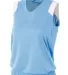NW2340 A4 Moisture Management V-neck Muscle LT BLUE/ WHITE front view