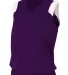 NW2340 A4 Moisture Management V-neck Muscle PURPLE/ WHITE front view