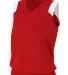 NW2340 A4 Moisture Management V-neck Muscle SCARLET/ WHITE front view