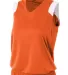 NW2340 A4 Moisture Management V-neck Muscle ORANGE/ WHITE front view