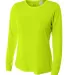 NW3002 A4 Women's Long Sleeve Cooling Performance  LIME front view