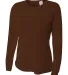 NW3002 A4 Women's Long Sleeve Cooling Performance  BROWN front view