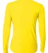 NW3002 A4 Women's Long Sleeve Cooling Performance  SAFETY YELLOW back view
